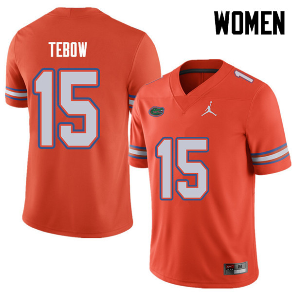 Jordan Brand Women #15 Tim Tebow Florida Gators College Football Jerseys Sale-Orange